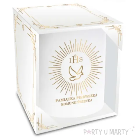 skarbonka pamiatka komunii swietej ihs golabek walec bialy bgtech