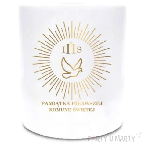 skarbonka pamiatka komunii swietej ihs golabek walec bialy bgtech