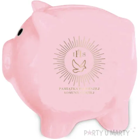 skarbonka pamiatka komunii swietej ihs swinka rozowy bgtech
