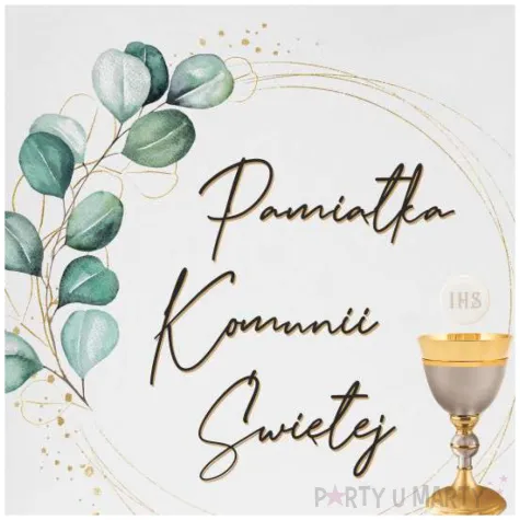 skarbonka pierwsza komunia swieta eukaliptus z hostia bialy 9 5 cm