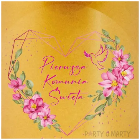 skarbonka pierwsza komunia swieta rozowe serce zlota 9 5 cm