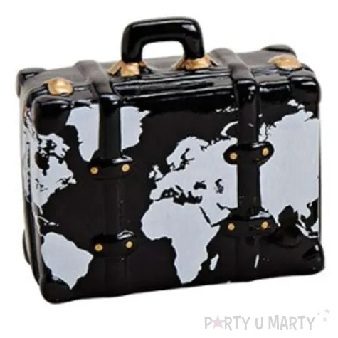 skarbonka walizka mapa swiata czarna kemis