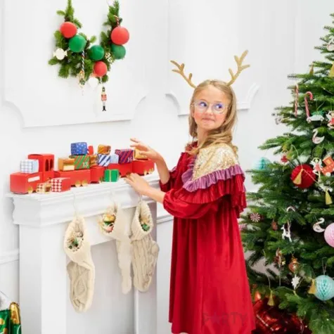 skarpeta na prezenty biale swieta partydeco 34 cm