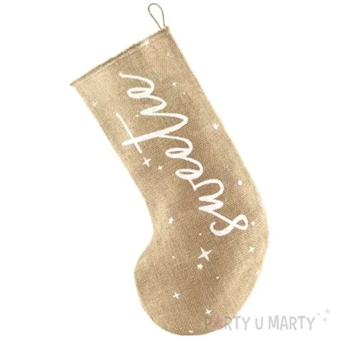 skarpeta na prezenty jutowa sweetie 23 x 39 cm partydeco