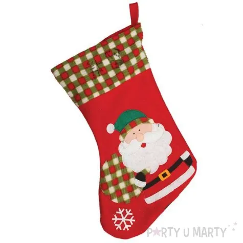 skarpeta na prezenty mikolaj w krate guirca 45 cm