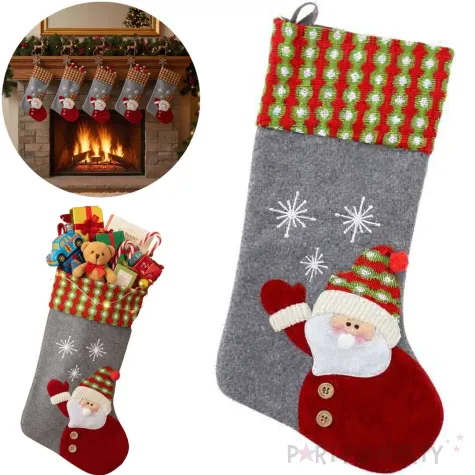 skarpeta na prezenty swiety mikolaj filcowa godan 51x21 cm