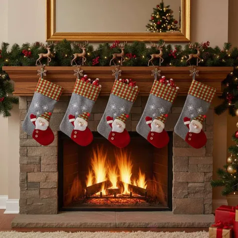skarpeta na prezenty swiety mikolaj filcowa godan 51x21 cm