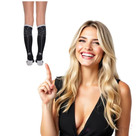 skarpetki pajeczyny i pajaki czarno szare amscan