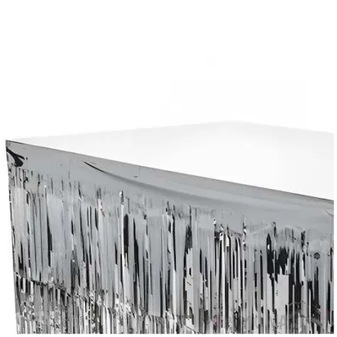 skirting foliowe fredzle srebrny partydeco 3 m