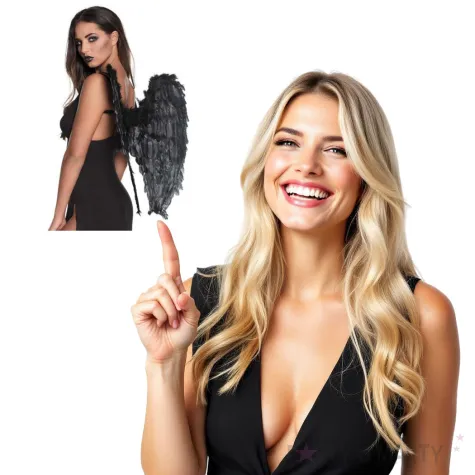 skrzydla aniol ciemnosci czarne boland 65 x 65 cm