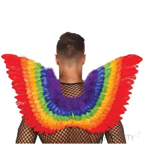 skrzydla aniol rainbow teczowe guirca 80x50 cm