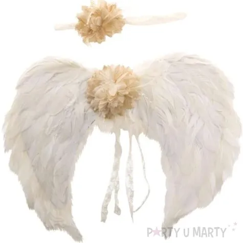 skrzydla aniol z azurowa opaska funny fashion 30 cm