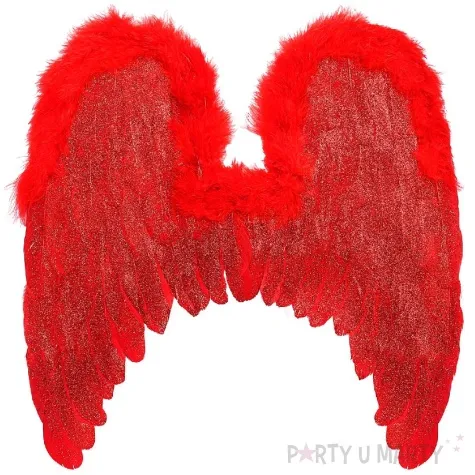 skrzydla aniol z piorami marabou czerwony widmann 46x48 cm