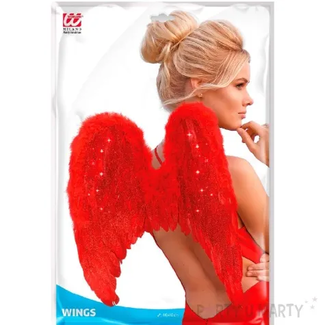 skrzydla aniol z piorami marabou czerwony widmann 46x48 cm