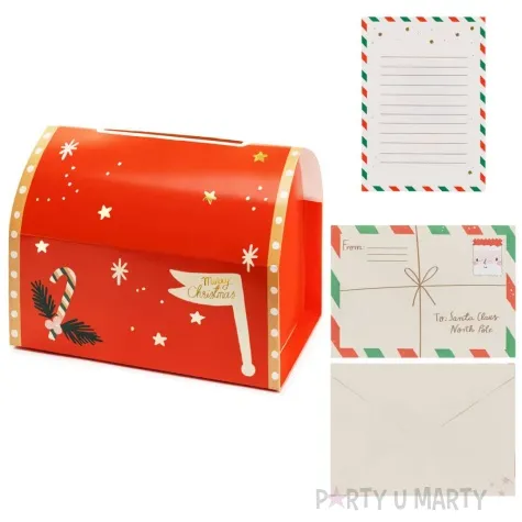 skrzynka na listy listy do mikolaja koperty partydeco 14 x 22 cm