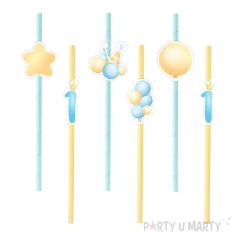 slomki 1 urodziny baloniki blekitny 19 5 cm 6 szt