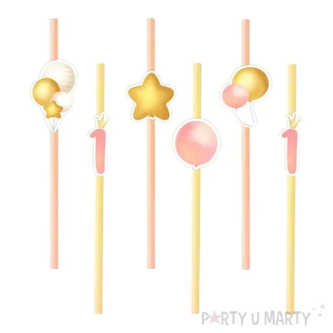 slomki 1 urodziny baloniki rozowy 19 5 cm 6 szt