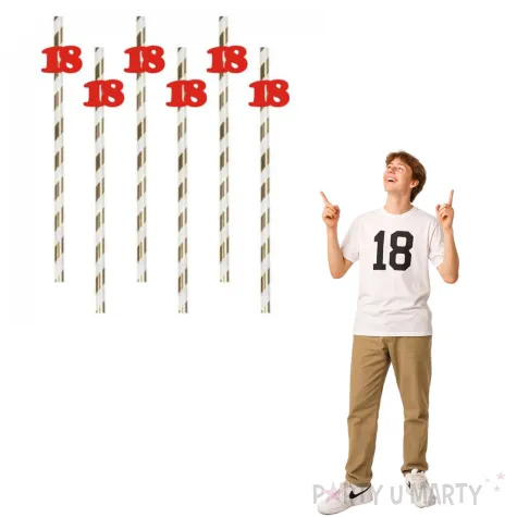 slomki 18 19 5 cm czerwone w paski 6 szt