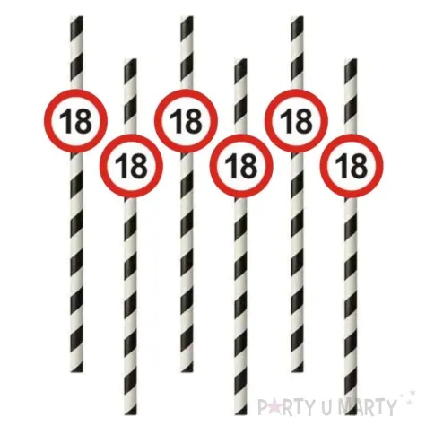 slomki 18 traffic birthday w paski 19 5 cm 6 szt