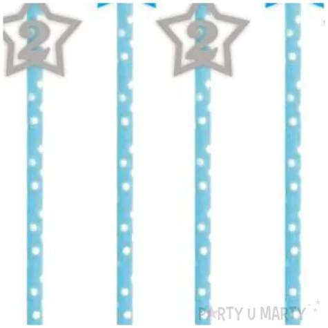 slomki 2 urodziny blekitno srebrne 19 5 cm 6 szt