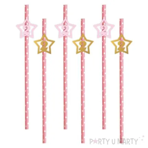 slomki 2 urodziny rozowo zlote 19 5 cm 6 szt