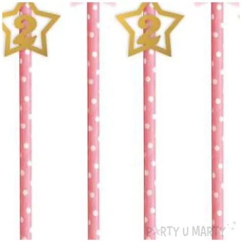 slomki 2 urodziny rozowo zlote 19 5 cm 6 szt