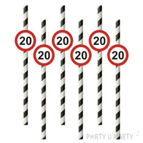 slomki 20 traffic birthday w paski 19 5 cm 6 szt