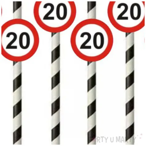 slomki 20 traffic birthday w paski 19 5 cm 6 szt