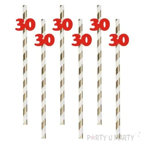 slomki 30 19 5 cm czerwone w paski 6 szt