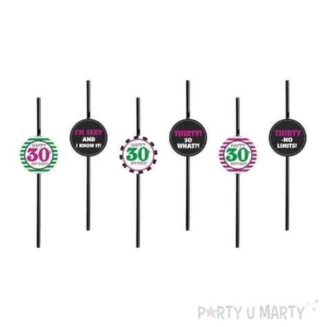 slomki 30 urodziny 24 cm 6 szt