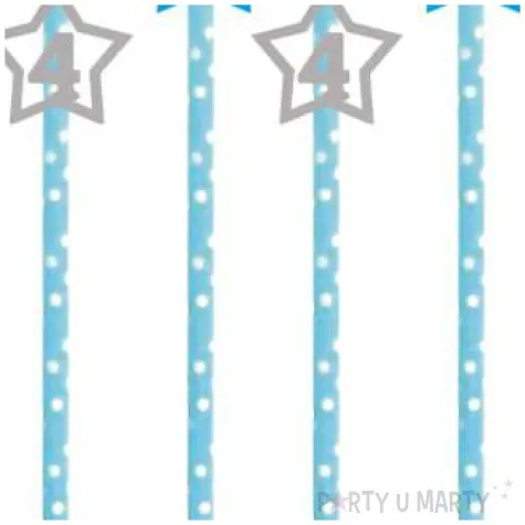 slomki 4 urodziny blekitno srebrne 19 5 cm 6 szt