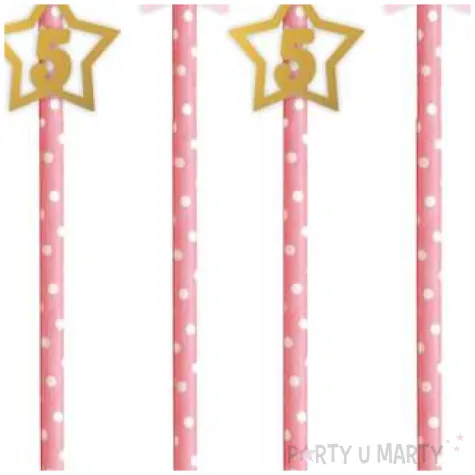 slomki 5 urodziny rozowo zlote 19 5 cm 6 szt