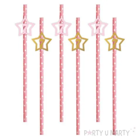 slomki 7 urodziny rozowo zlote 19 5 cm 6 szt