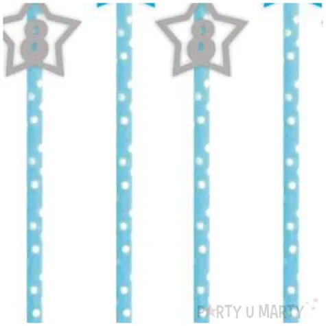 slomki 8 urodziny blekitno srebrne 19 5 cm 6 szt