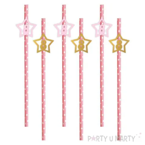 slomki 8 urodziny rozowo zlote 19 5 cm 6 szt