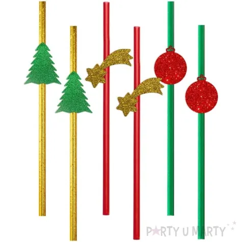 slomki brokatowe swieta z bombka mix 19 5 cm 6 szt