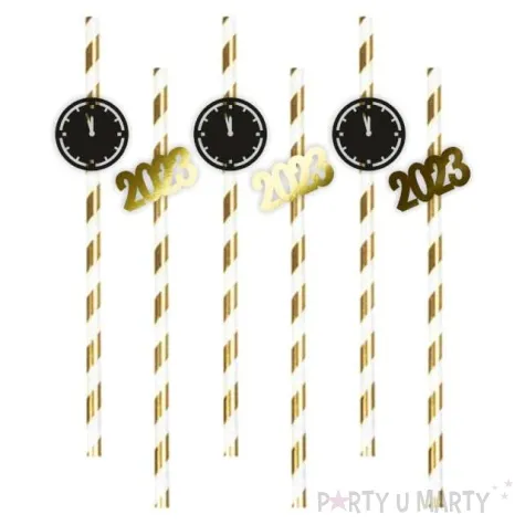 slomki czas na nowy rok 2023 zlote 19 5 cm 6 szt