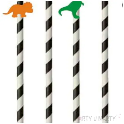 slomki dino party zielone czarne pomaranczowe 19 5 cm 6 szt