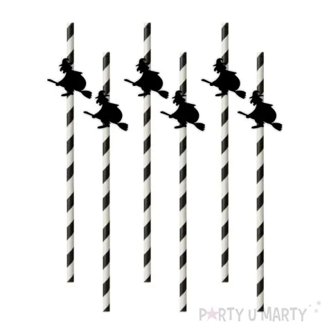 slomki halloween czarownice bialo czarne 19 5 cm 6 szt