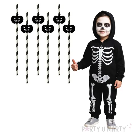 slomki halloween dynie bialo czarne 19 5 cm 6 szt