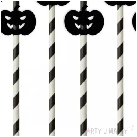 slomki halloween dynie bialo czarne 19 5 cm 6 szt