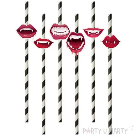 slomki halloween i krwawe usta w paski 19 5 cm 6 szt