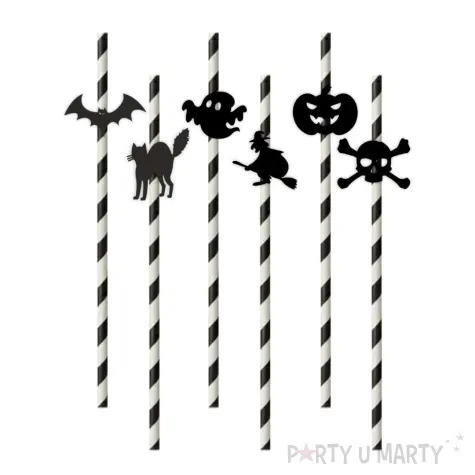 slomki halloween mix bialo czarne 19 5 cm 6 szt