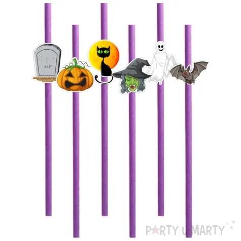 slomki happy halloween fioletowe 19 5 cm 6 szt