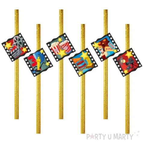 slomki hollywood party zloty metalik 19 5 cm 6 szt