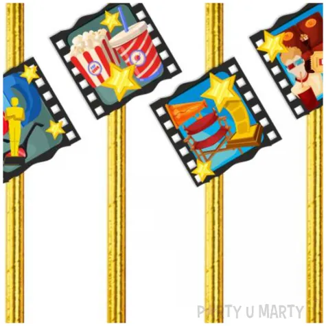 slomki hollywood party zloty metalik 19 5 cm 6 szt