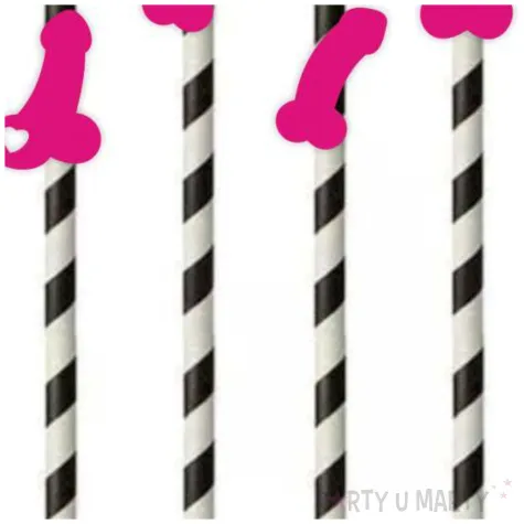 slomki imprezowe peniski mix fuksja 19 5 cm 6 szt