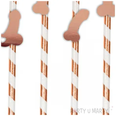 slomki imprezowe peniski mix rose gold metalik 19 5 cm 6 szt