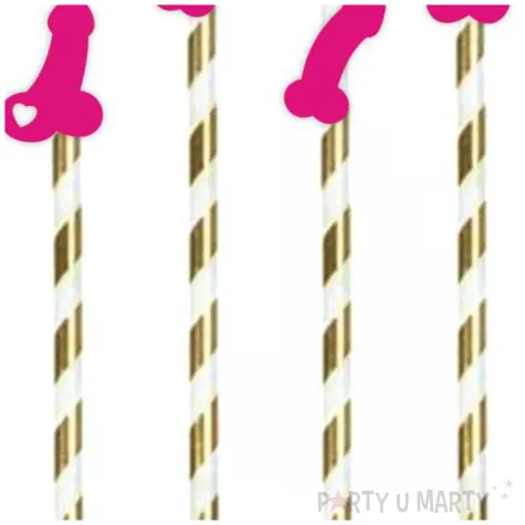 slomki imprezowe peniski mix rozowy 19 5 cm 6 szt