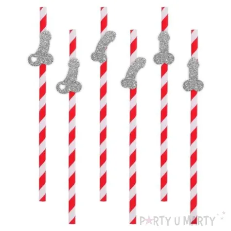 slomki imprezowe peniski mix srebrny brokat 19 5 cm 6 szt